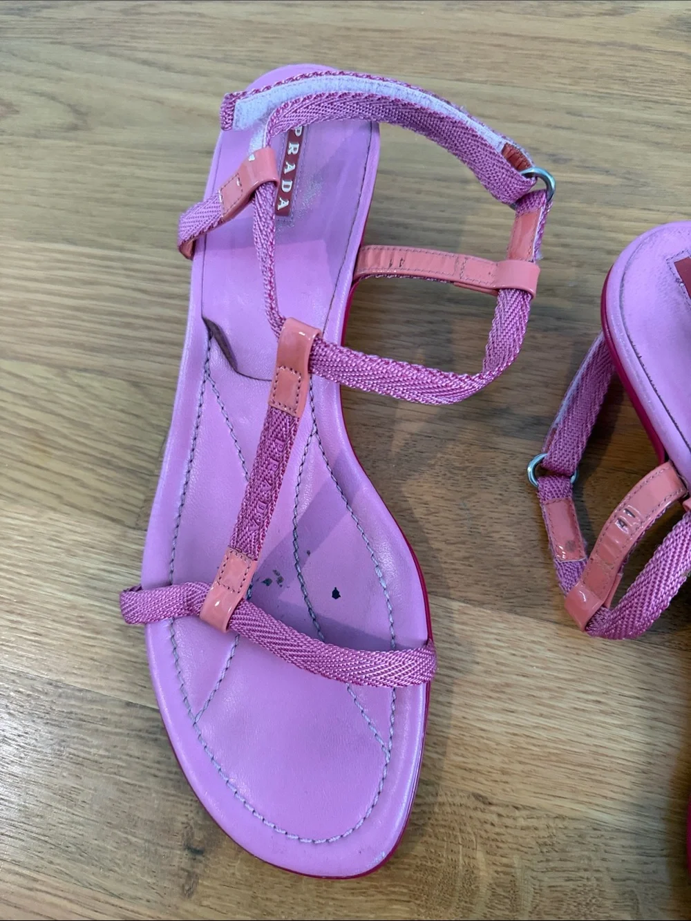 Prada Pink Kitten Heel Sandal